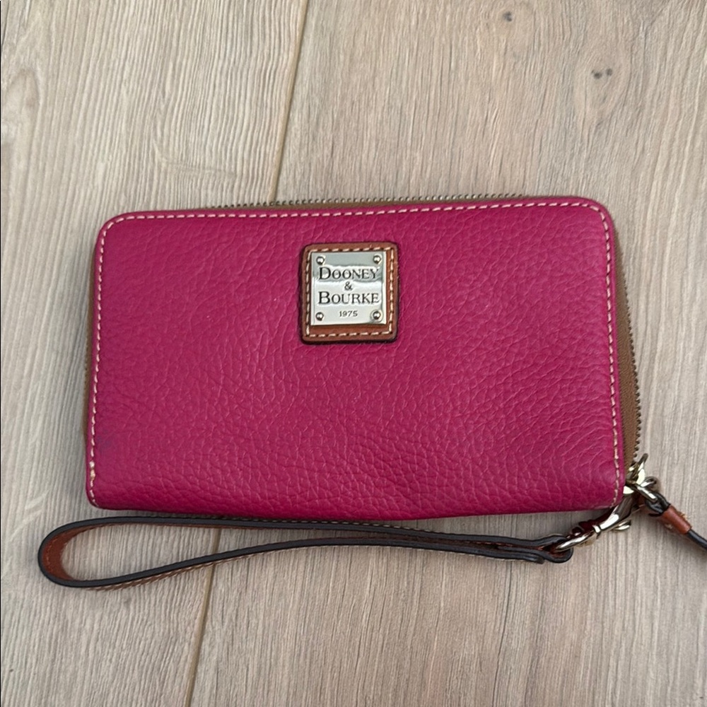 Dooney & Bourke Magenta Leather Wristlet